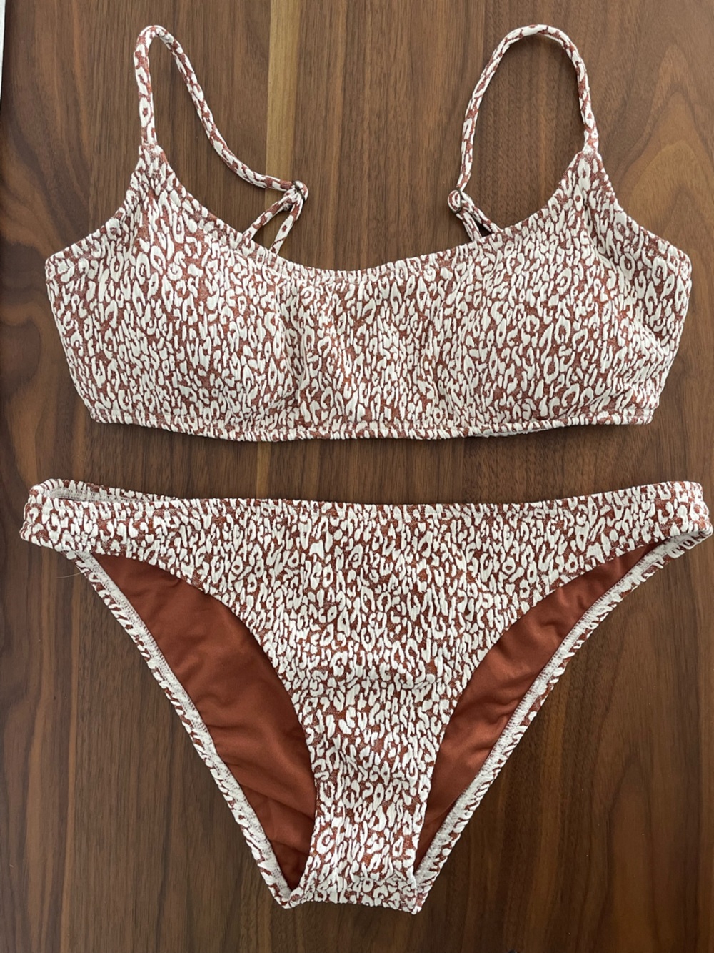 Billabong Brown and Cream Animal Print Bikini